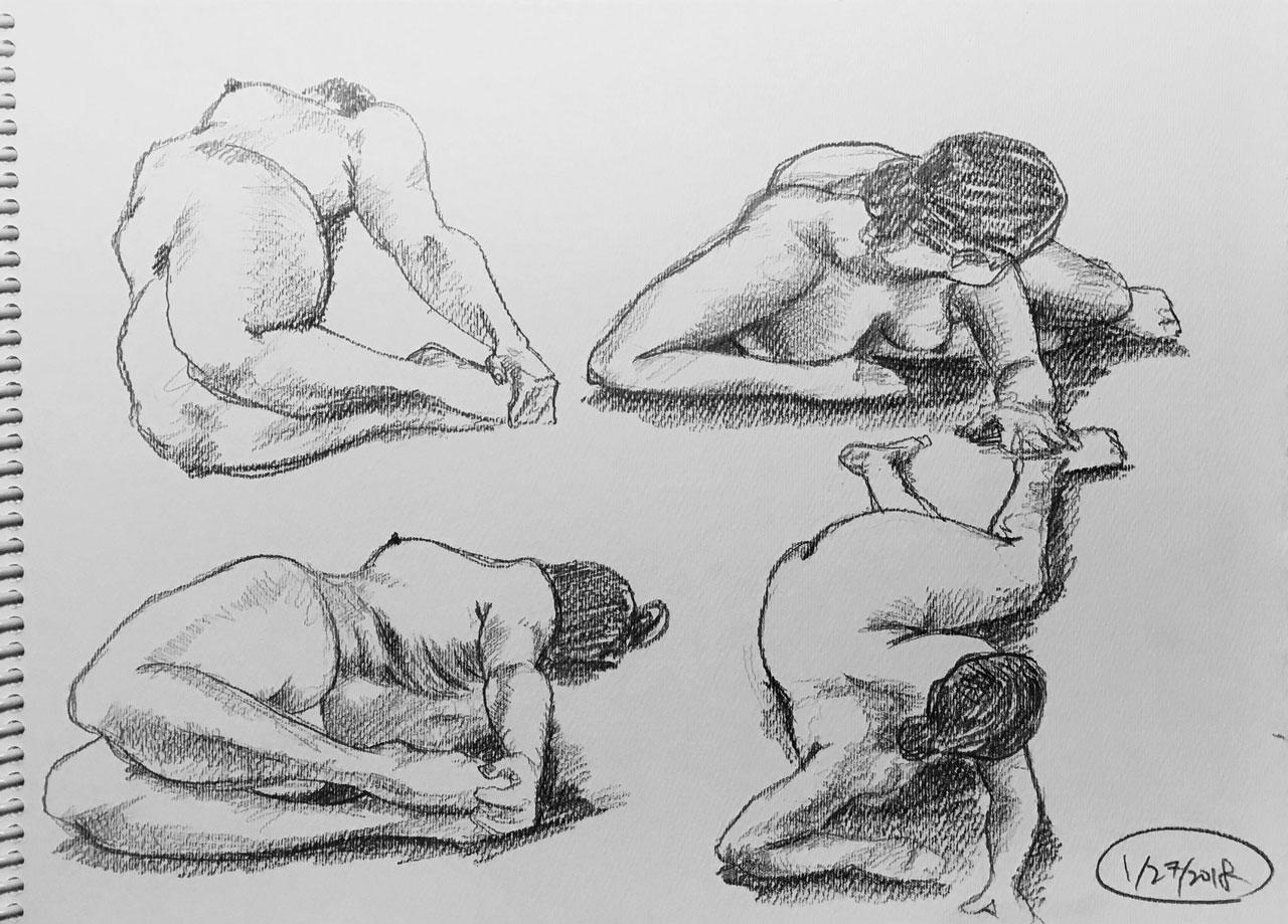 Figure drawing practice at home