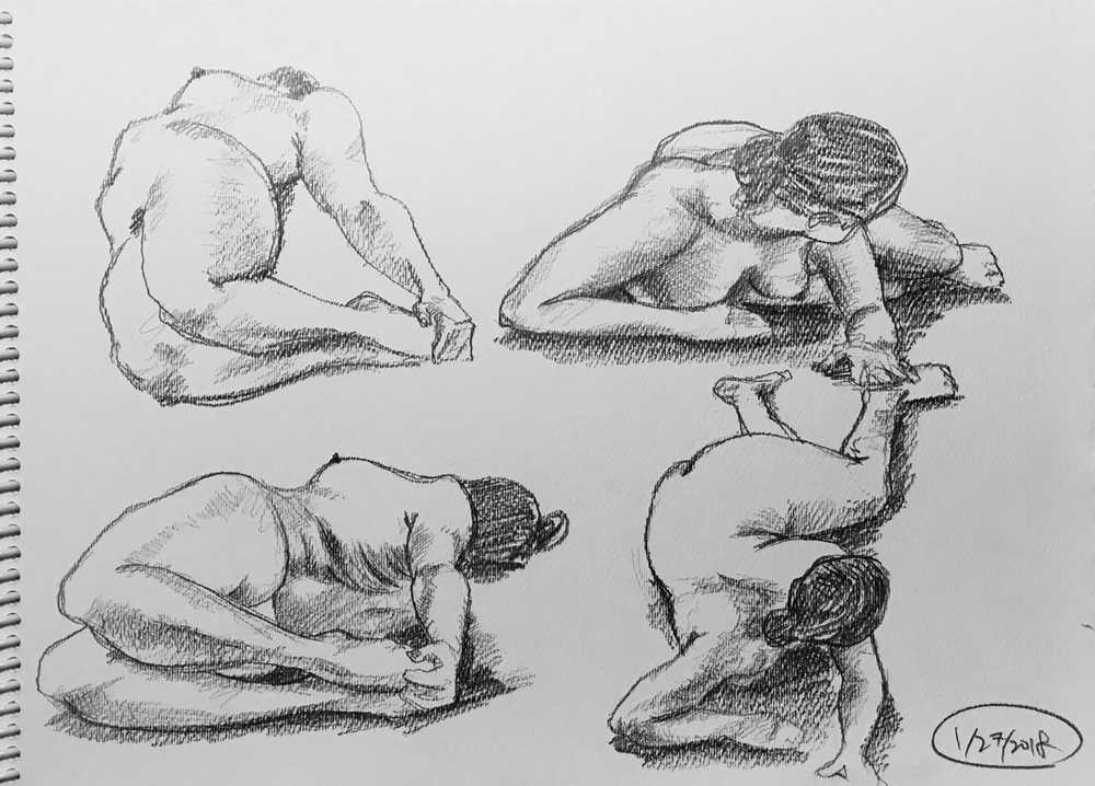 full drawing: figure drawing exercise 1/27/2018